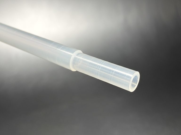 clear plastic tube with a stepped ground end