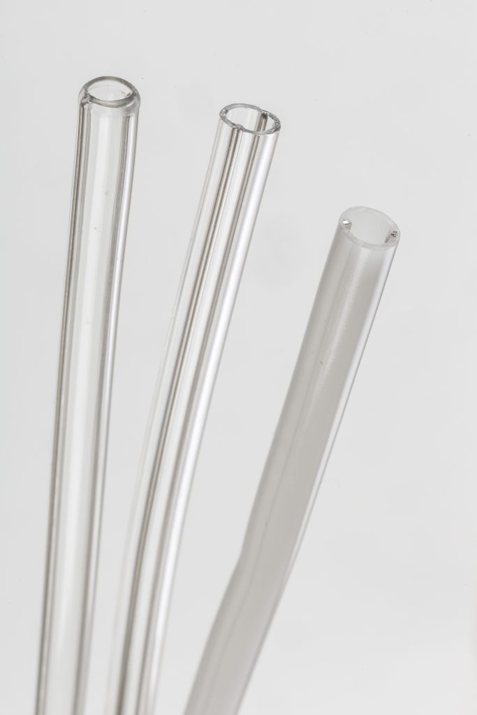 end view of group of linear reinforced tubes