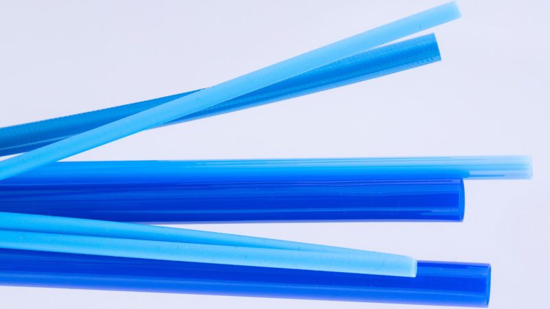 group of blue unreinforced tubes